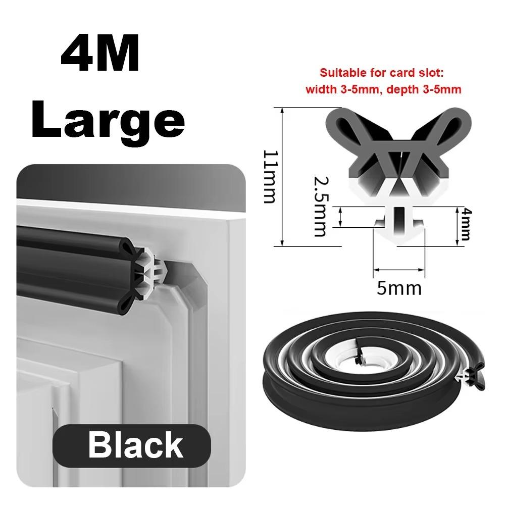 Windproof Window Sealing Strip 4M Seals Draft Stopper Door Bottom Seal Strip  Windows