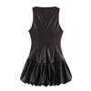 Spring 2026 Spicy Girl Leather Effect Jumpsuit Skirt 
