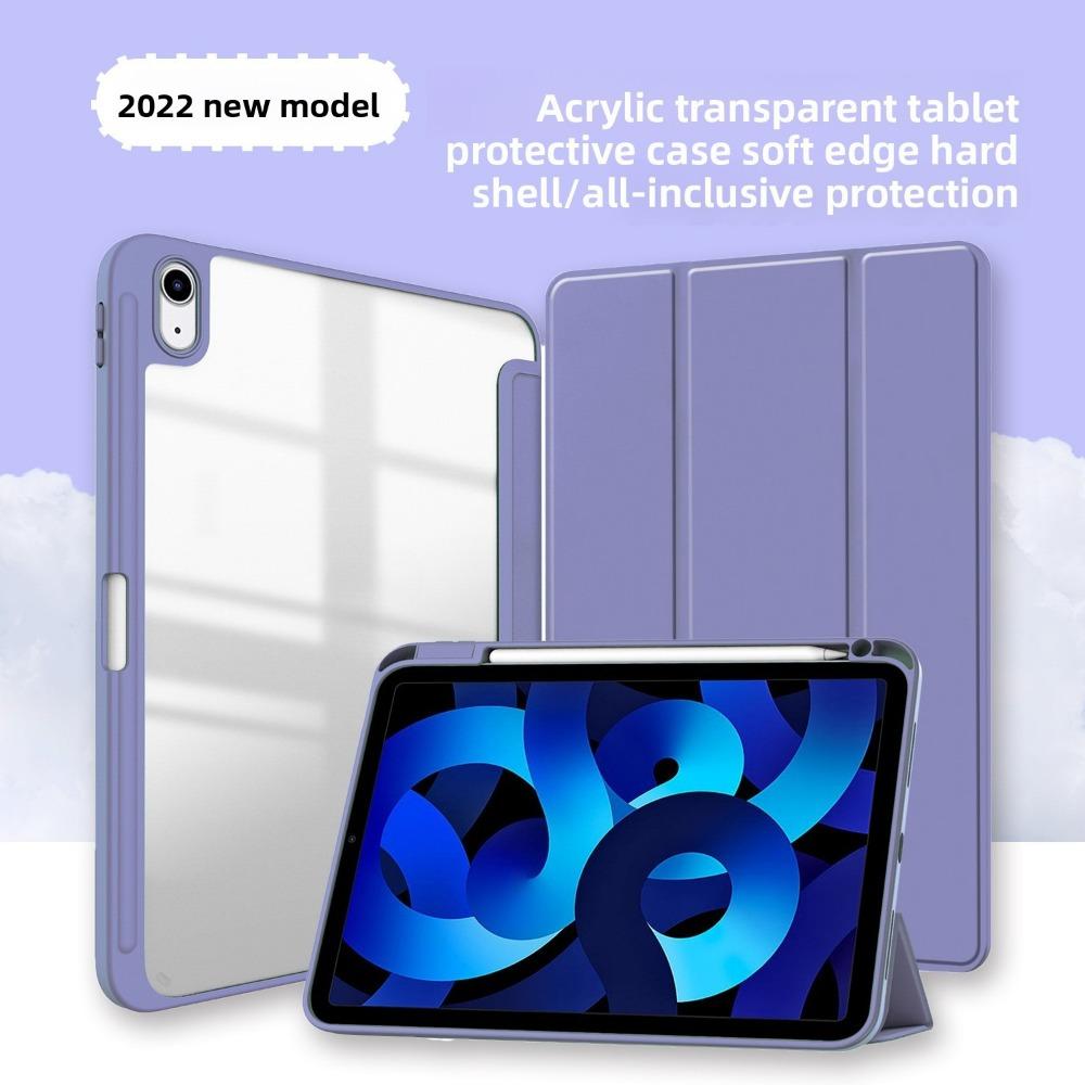 Leather Case for iPad Pro11 2025 iPad Air13 with Transparent Pencil Slot Acrylic Protective Cover