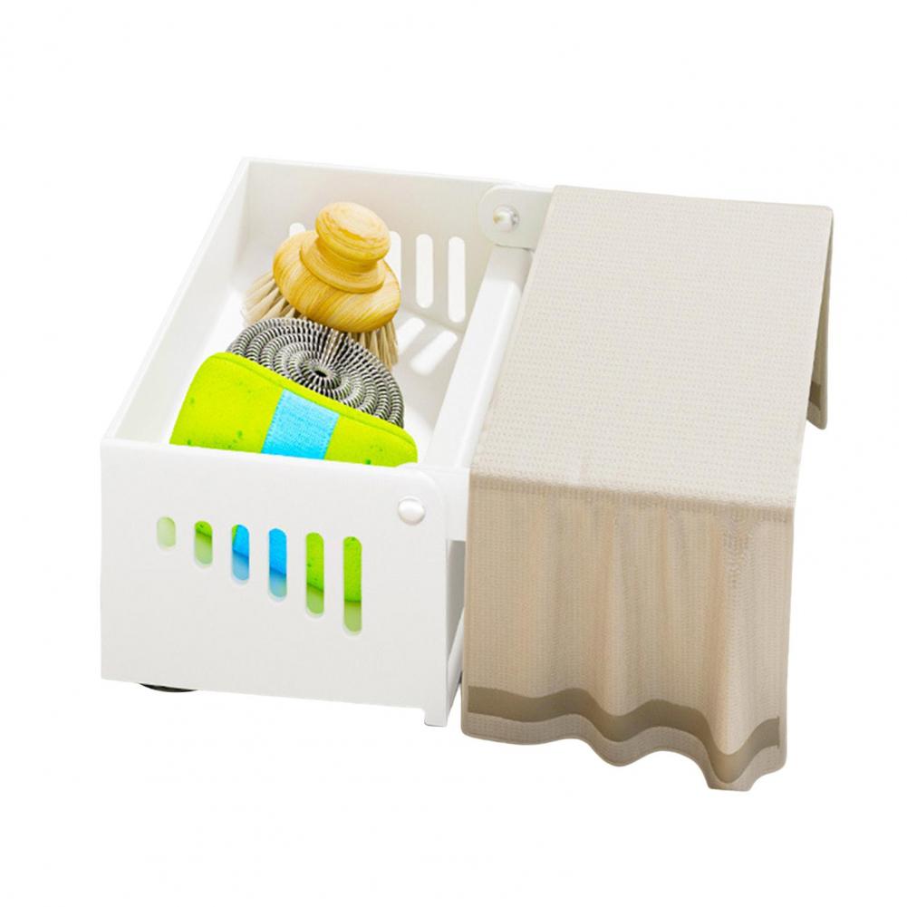 

Kitchen Sink Sponge Holder Sponge Caddy with Rag Holder Self-Draining Countertop Organizer for Soap Dispenser Dish