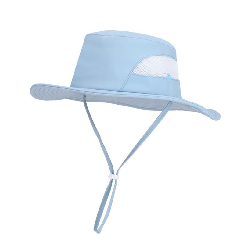 Sunscreen Breathable Summer Hat Withsolid Color Drawstring Design Daily For