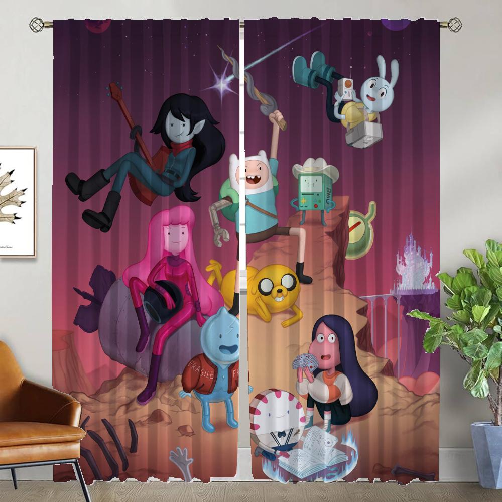 Set aus 2 Fenstervorhängen Raumpaneel Abenteuerzeit Wohnzimmer Vorhänge Halloween Dekoration Trennwand Küche Zuhause Modern Hergestellt Polyester Sitzbehandlung