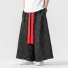2026 Men Loose Wide Leg Pants Spring Men Casual Black Skirt Pants Fashion Flared Pants Chinese Style Men Print Harajuku Trousers