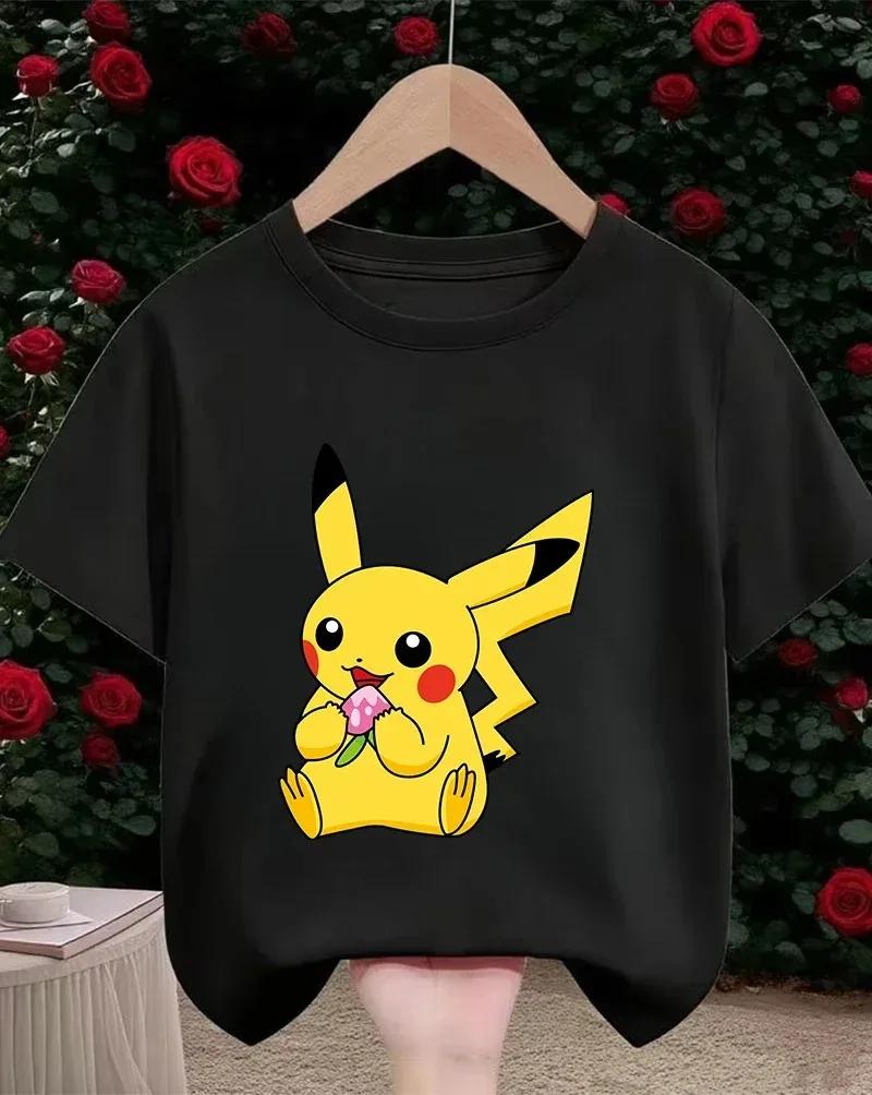 Pokemons Pikachu Kids T Shirts Anime Printed Cotton T Shirt Boys Girls Summer Casual Short Sleeves Tops Children Clothing 2026