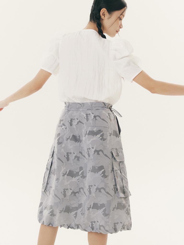Yugadang Camouflage Cargo Skirt_Gray