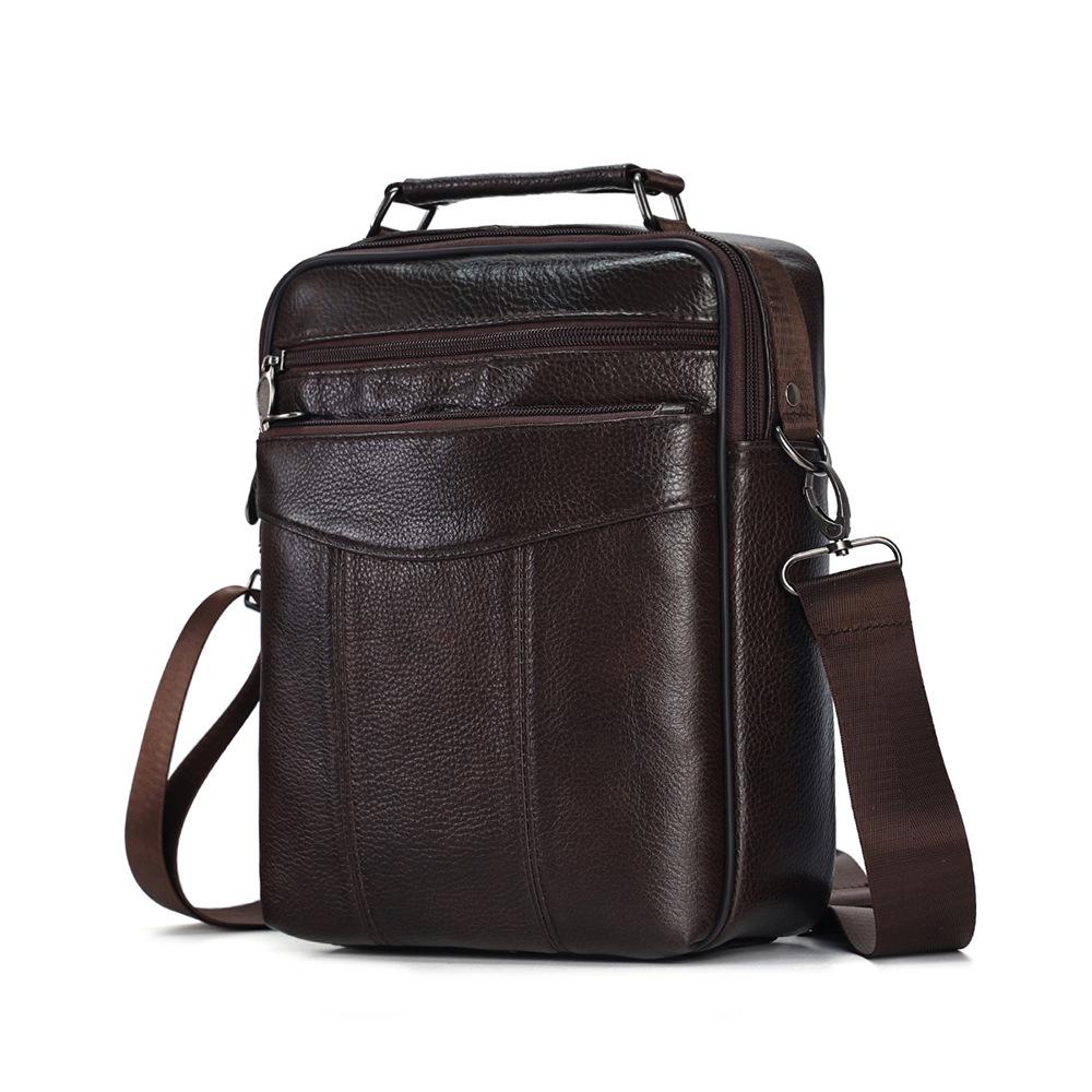 Herren Echtleder Vertikale Umhängetasche - Multifunktionale High-End Schultertasche für den lässigen Pendelverkehr