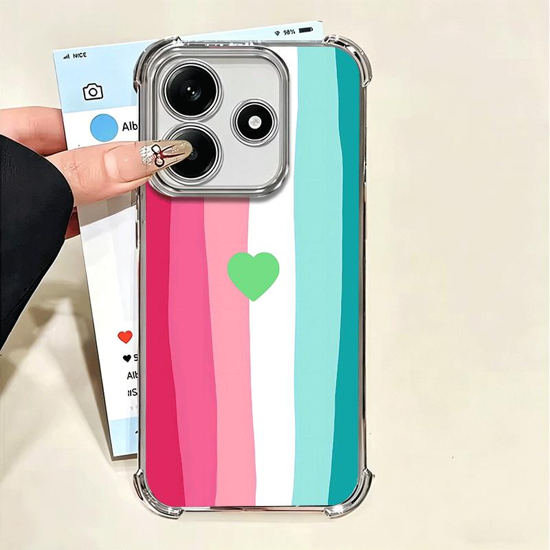 

Rainbow Gradient Love Desgin Soft Phone Case For Xiaomi Poco X7 X8 Pro Max X6 X5 X3 F8 Ultra F7 M8 M7 M5S Redmi 15C 15A 15 14C 1 Xiaomi Poco M8
