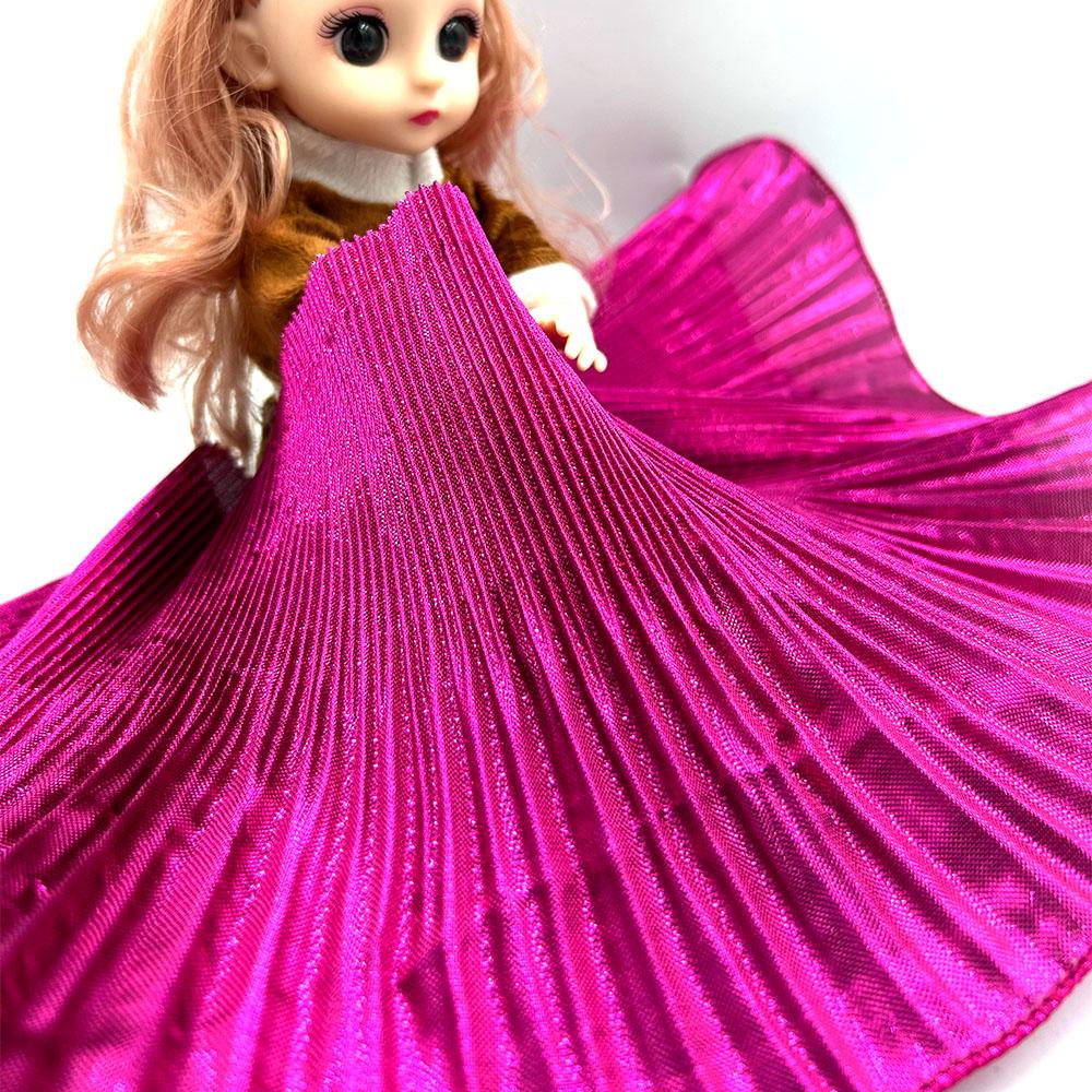 Metalická Lesklá Krajka Lemování Velká Vlna Stužka Tkanina Navržená Velkou Značkou Skládaná Síťovina Organza DIY Styling Šití Móda Volán