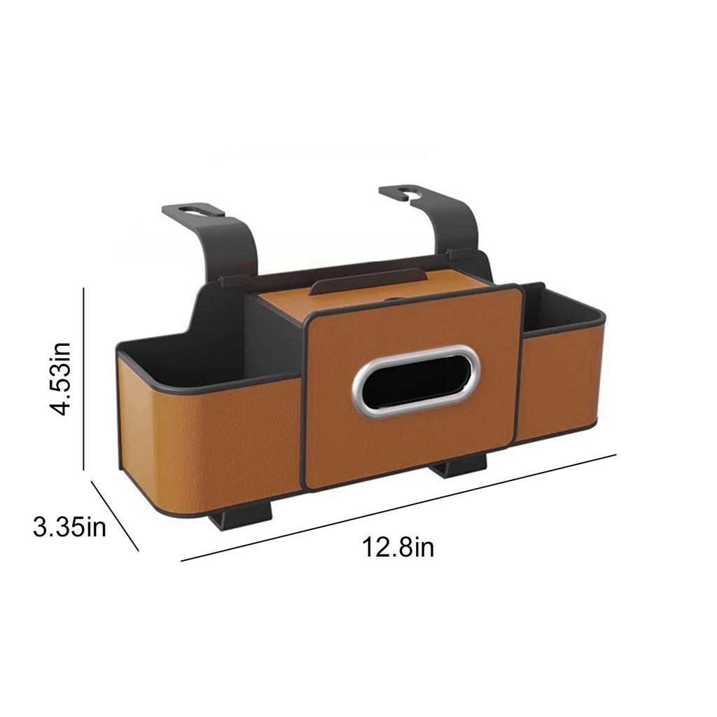 Multifunctional Car Organizer with Cup Holder Tissue Box and Hooks Auto Drink Snack Phone Tray Automotive Travel Accessories