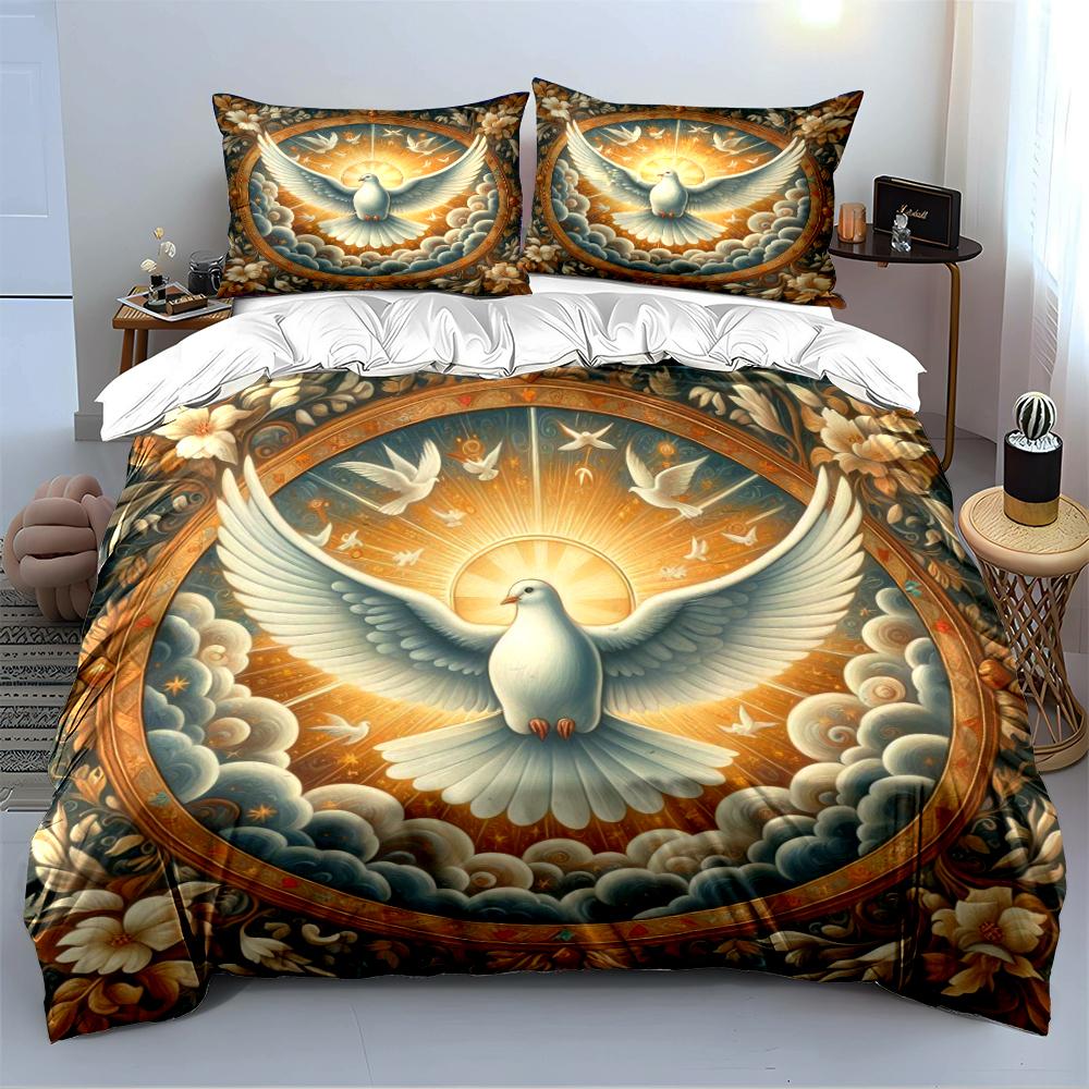 Dove and Sunlight Design Bedding Set Bedding set (1 duvet cover, 2 pillowcases, duvet not included)
