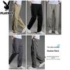 PLAYBOY Men's Loose Straight-Leg Cotton Casual Cargo Pants
