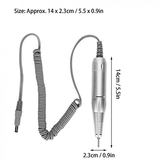 Nail Drill Handle, Electric Nail Drill Machine Replacement Handle, 0‑35000RPM Adjustable Rotating Speed, Electric Nail Grinder Polisher Kit,