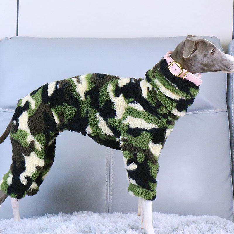 Winter Pet Pajamas Warm Print Soft Coat Pet Pajamas Warm And Comfortable Italian Greyhound Whippet four-legged Dog Clothes S камуфляжный