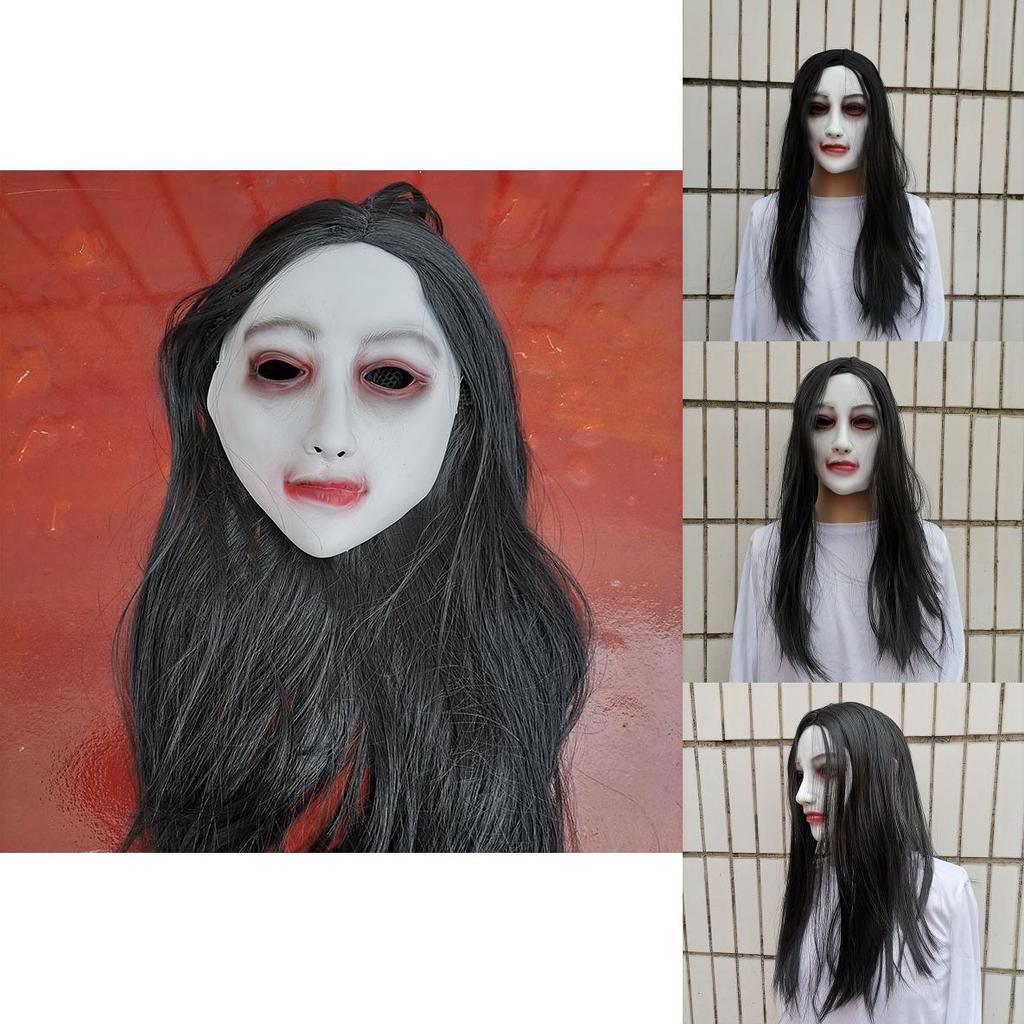Latex Weibliche Geistermaske für Halloween Escape Room Requisiten und Spukhausdeko