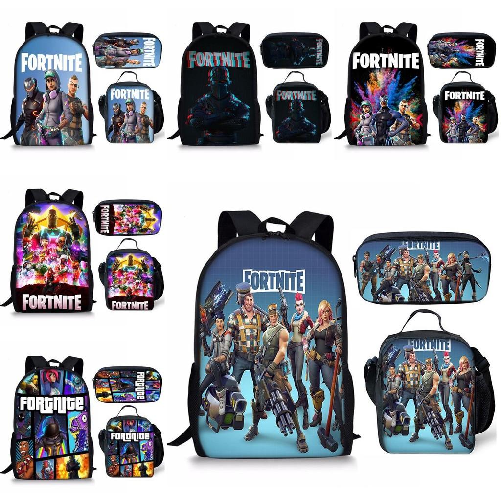 3pcs School Printing Bag Backpack Lunch Box Pencil Bag Gift Children