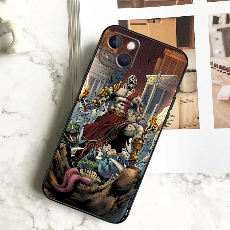 God Of War Funda For iPhone 15 16 13 12 Mini 11 14 Pro Max 7 8 Plus X XR XS Max Phone Case