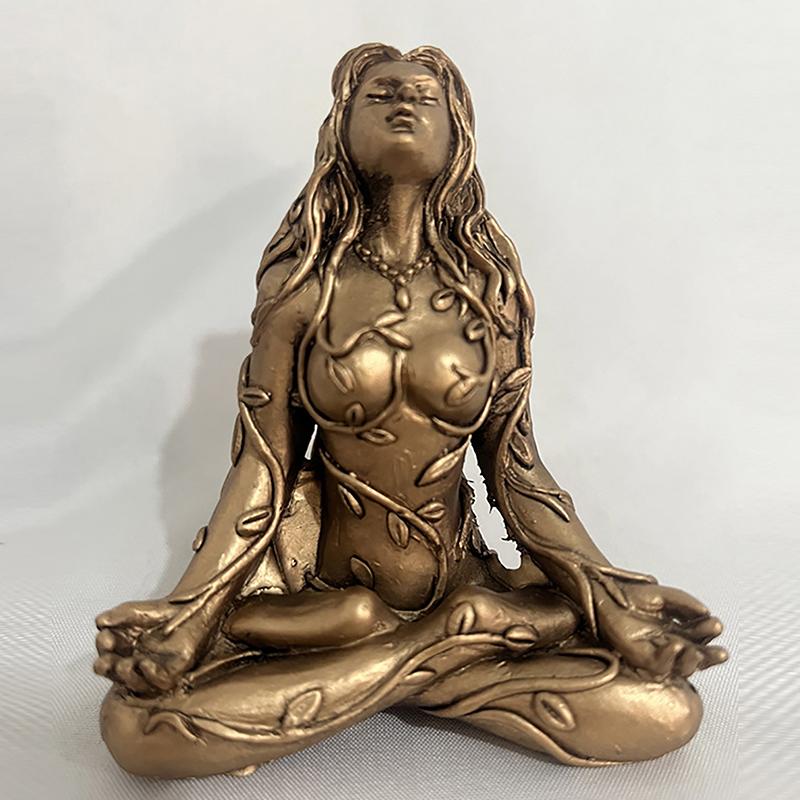 Mother Earth Statue Fairy Decorative Buddha Statue Decorative Figurines Goddess Healing Chakra Meditation Home Decor