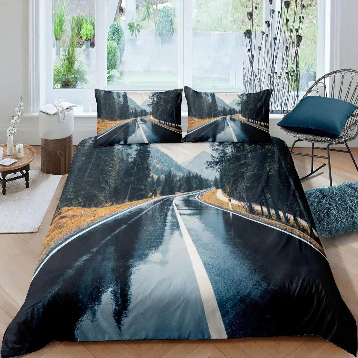 

For Adults Boys Teens - Highway Duvet Cover Set Tornado Lightning Bedding Set Disaster Queen King 2/3 Pieces Polyester Quilt Cover 135x200cm 2pcs