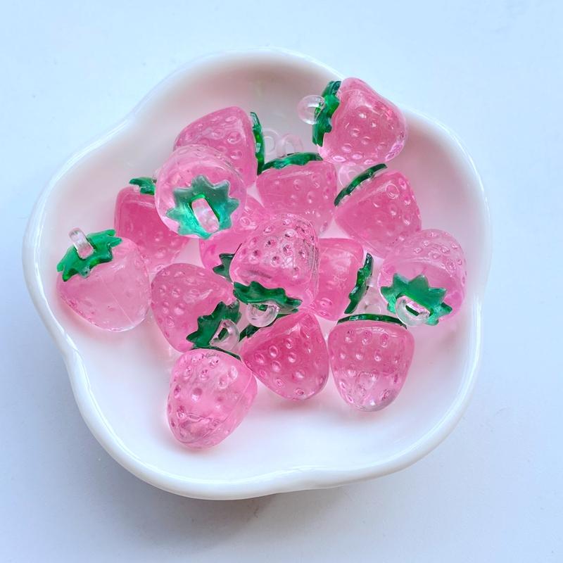 10Pcs New Cute Mini Strawberry Cherry Flat Back Resin Scrapbooking DIY Jewelry Craft Decoration Accessories