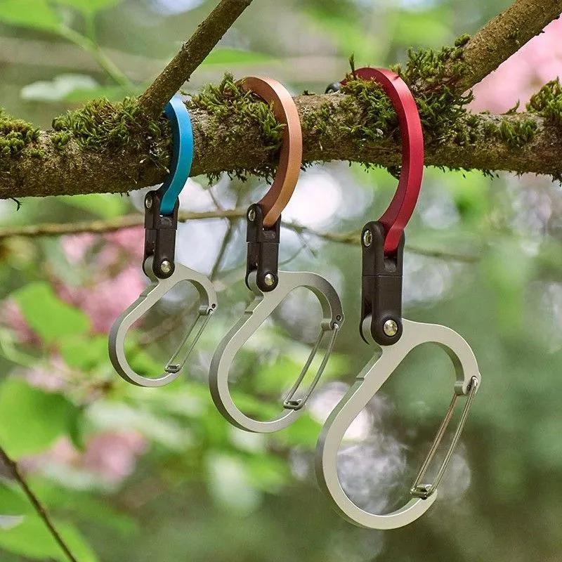 High-Quality D-Type Aluminum Carabiner with Lock – Quick Release Buckle for Outdoor Tactical Tools & Camping.