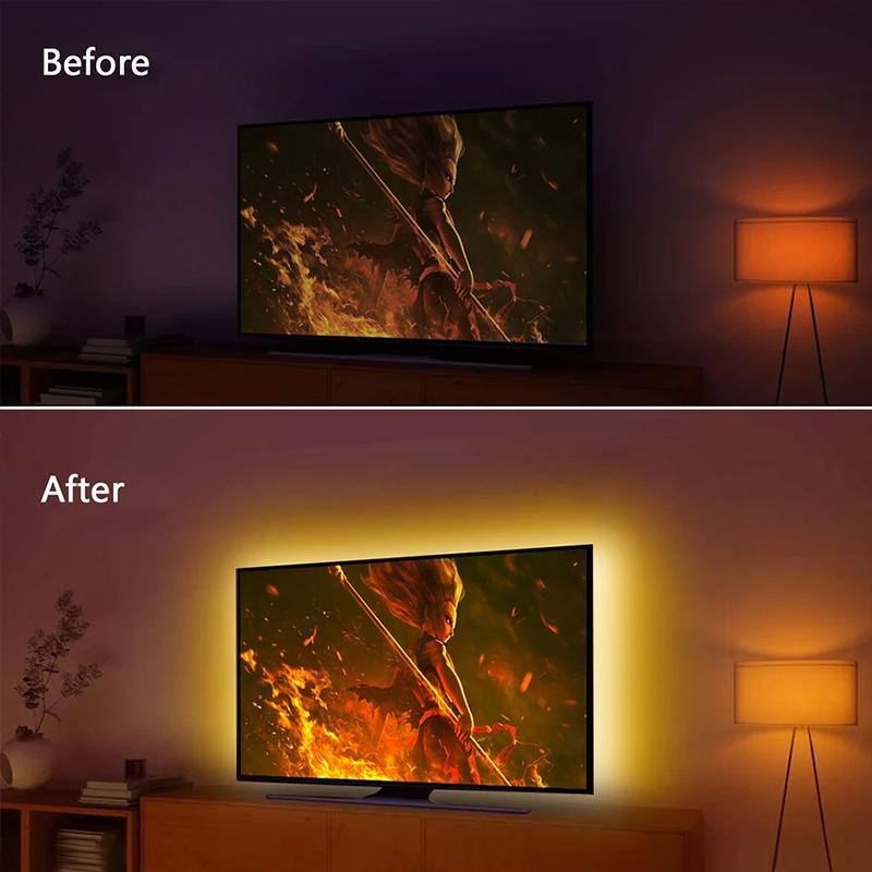 Warm White Led Strip Lights Usb White Led Tape Light 5V Flexible Led Lighting Strips Adhesive 2835 Led Lights Strip For Room