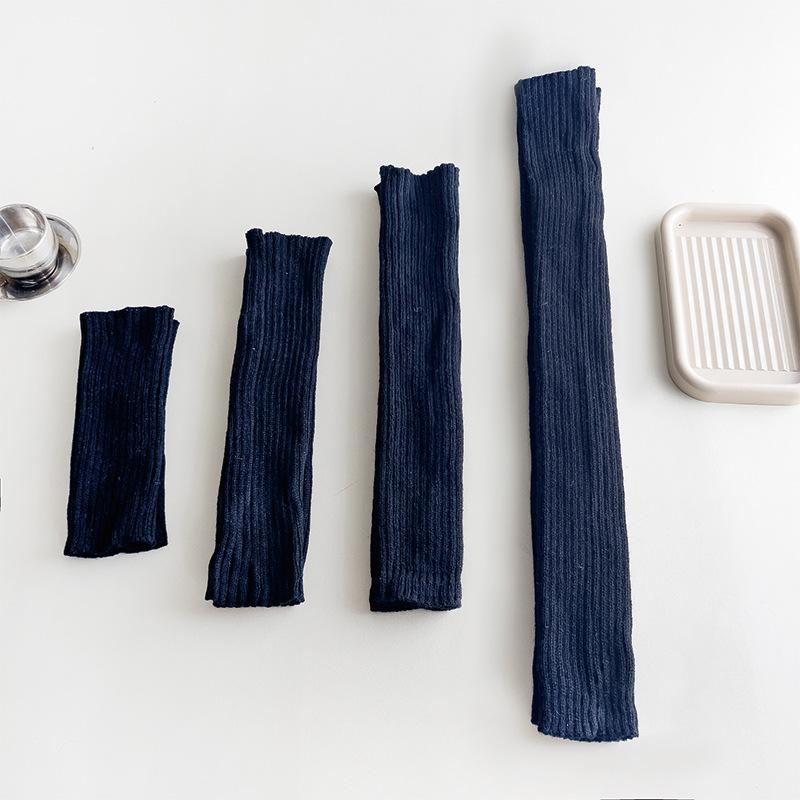 Socks Cover Stacking Socks Horizontal Machine Knitted Wool Solid Color Vertical Strip Leg Warmer Y2K Winter Leg Guard Socks