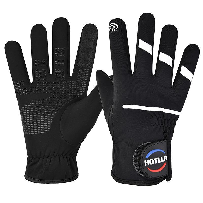 Autumn and Winter Velvet Thermal Gloves Men and Women Touch Screen Bicycle Cycling Waterproof Outdoor Gloves