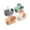 Durable Plastic Laundry Basket Large Capacity Clothes Organizer with Silicone Handle for Shower Room Bathroom Washhouse Rattan