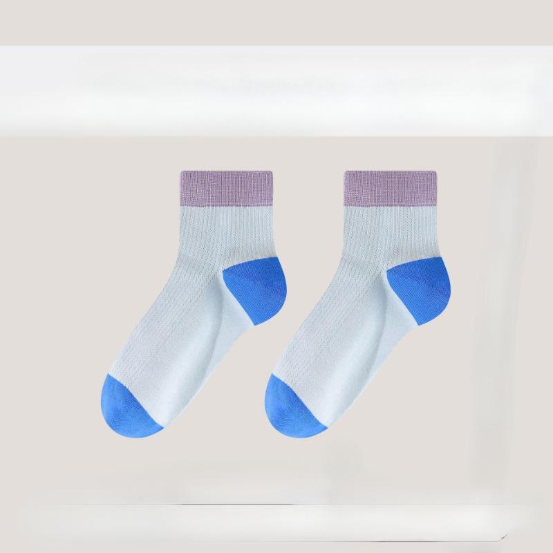 

Женские весенне-летние новые хлопковые носки-гольфы в модных спортивных расцветках, мягкие, удобные, дышащие 1 pair голубой воды