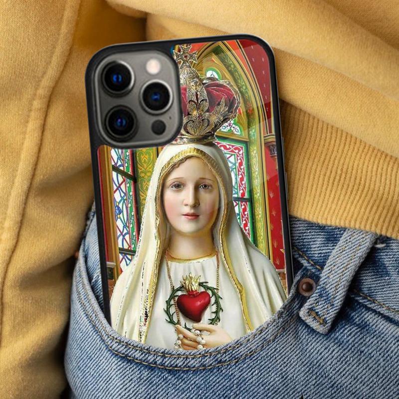 Virgin Maria Soft Phone Case for iPhone 17 Air 16e Pro max 15 Pro 13 14 Plus 11 12 MagSafe Magnetic Coque