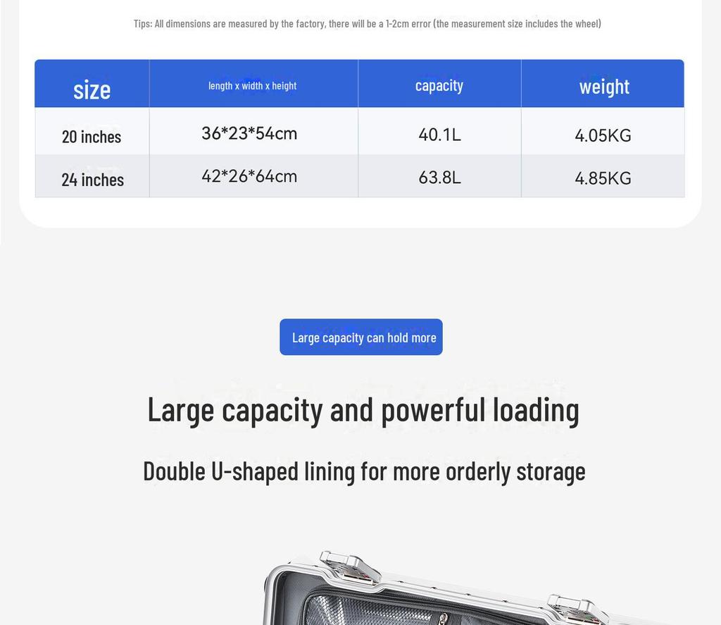 Yongsheng 20" Aluminum Frame Cabin Trolley with Anti-Fall Lock
