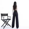 Women's High-Waisted Dark Blue Wide-Leg Jeans - Autumn 2024 Slimming Loose Drape Straight-Leg Pants
