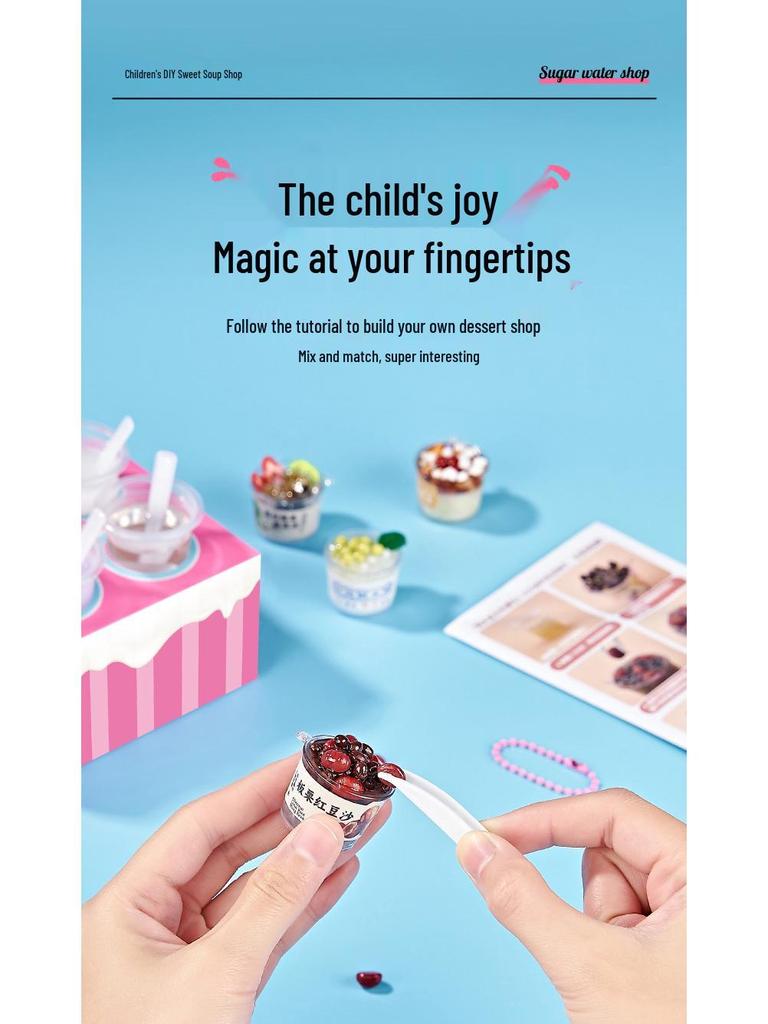 Xiao Ling DIY Mini Sweet Shop Food Toy Set: Handmade Cream Glue & Ornaments for Children.
