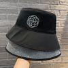 Double-sided Rose Internet Celebrity Bucket Hat Men and Women Spring and Autumn Black Pot Hat Douyin Literary and Versatile Sunscreen Hat