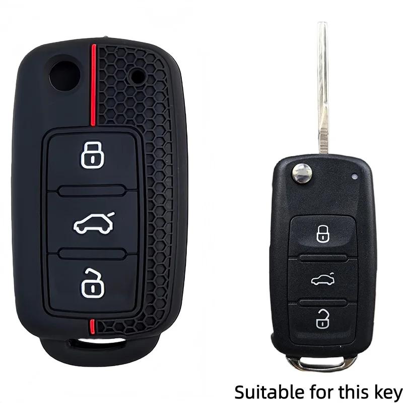 Silicone Car Key Case Cover Shell For Vw Volkswagen Polo Golf Passat Beetle Tiguan Jetta Seat Leon Altea Skoda Octavia Kodiaq