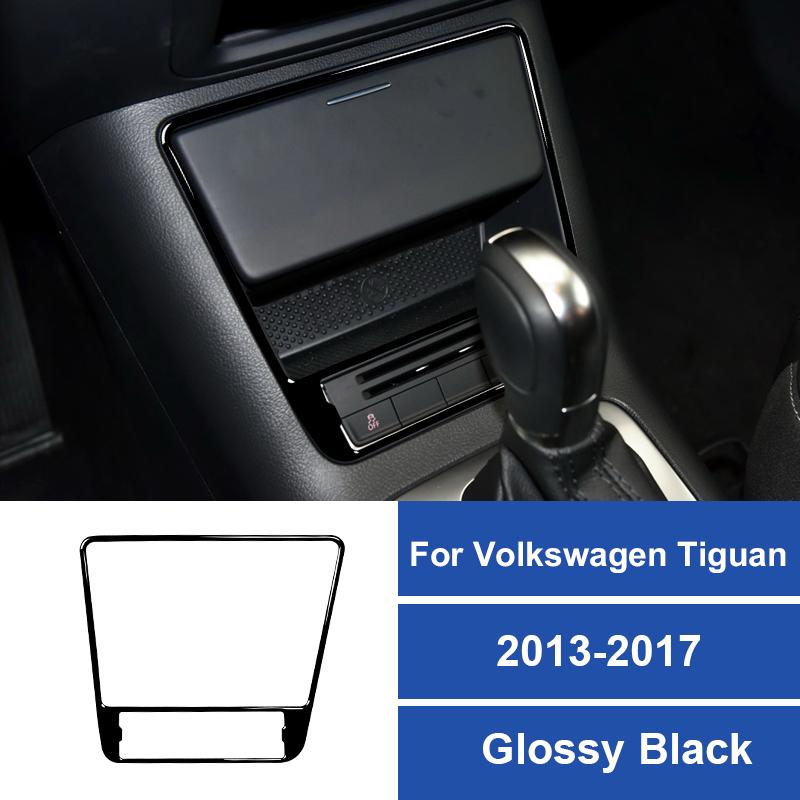 Real Carbon Fiber For Volkswagen Tiguan 2013-2017 Car Center Console Storage Box Panel Frame Sticker Car Interior Accessories