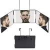 LED-spegel Vikbar Spegel för Självklippning Med Ljus Justerbar Höjd 3-vägs Spegel för Självklippning HD-glas 3-vägs Spegel LED-lampor