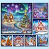 Christmas House 5D DIY Diamond Art Painting Kits for Home Office Wall Decor Diamond Art Kits Diamond Dots Gem Art 11.81x11.81in