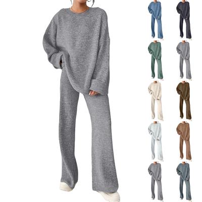 Women's Slim Fit Loose Comfort Solid Color Knitwear Set