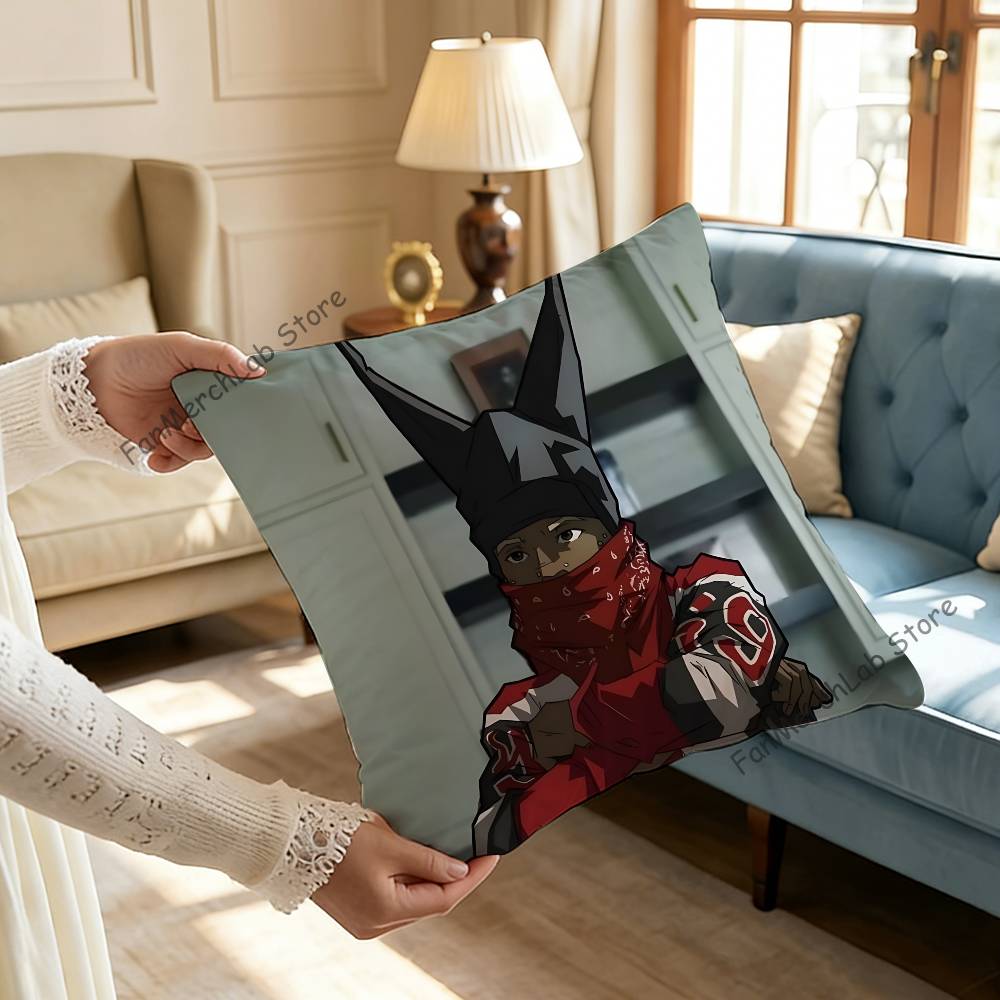 PPlayboi AM Music CCarti Pillow Covers Cartoon Sofa Decorative Home Doublesided Printing Short Plush Cute Cushion Cover