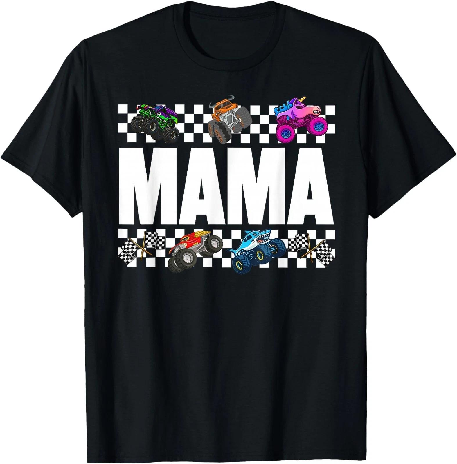 Mama Monster Truck Family Crew Birthday Matching Women Mom T-Shirt M