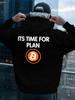 IT S TIME for PLAN Men's Hoodie New Cool Street Style Printed Sweatshirt On the Back Free Style Tops for Autumn and Winter Clothin