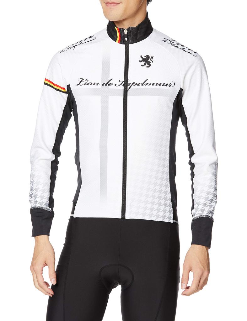 Lion De Capelmuur Competition Jacket EVO3 Cross Print Size for Cycling Made In White, S, Fall/Winter (5°C-15°C, Japan)
