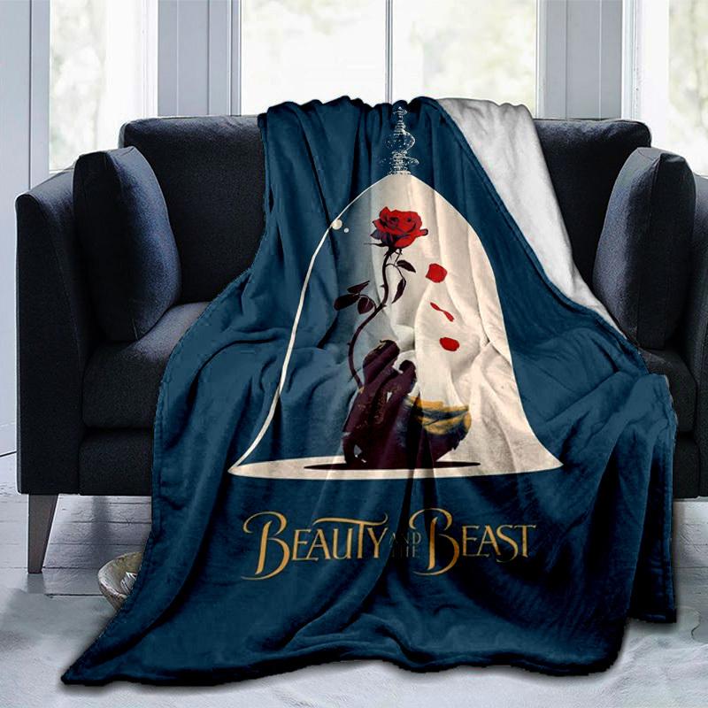 1 Stück. Die Schöne und das Biest Thema Decke, Weiche Mikrofaser Decke für Zuhause, Büro, Außenbereich, Perfekte Geschenkidee (80x120 Zoll)