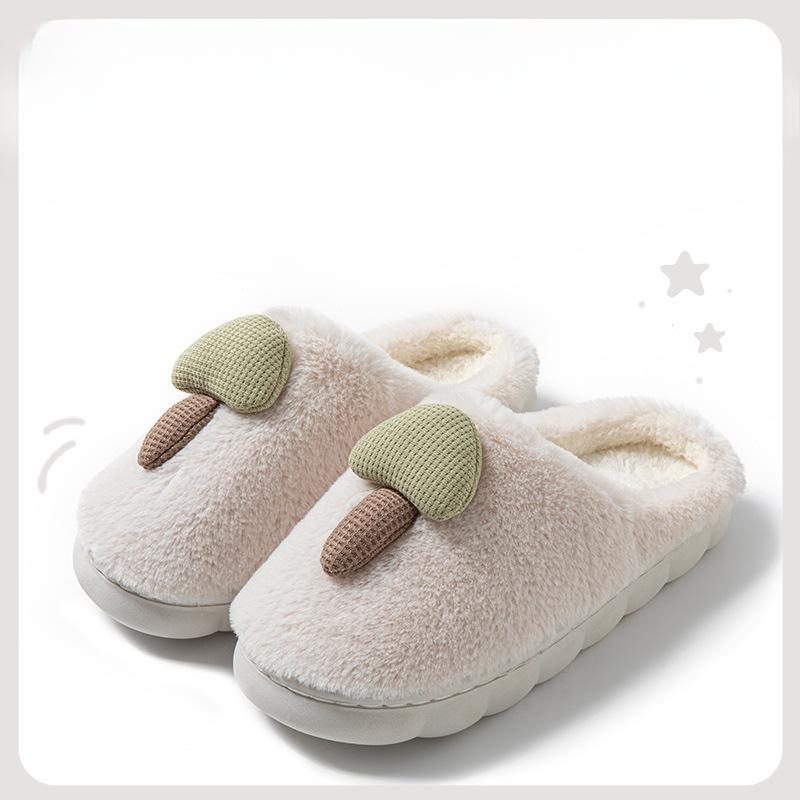 Cute Cotton Shoes, Indoor Thick-soled Anti-slip and Warm Plush Slippers