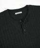 BIRBANTE Summer Washable Henley Neck Knit - Khaki