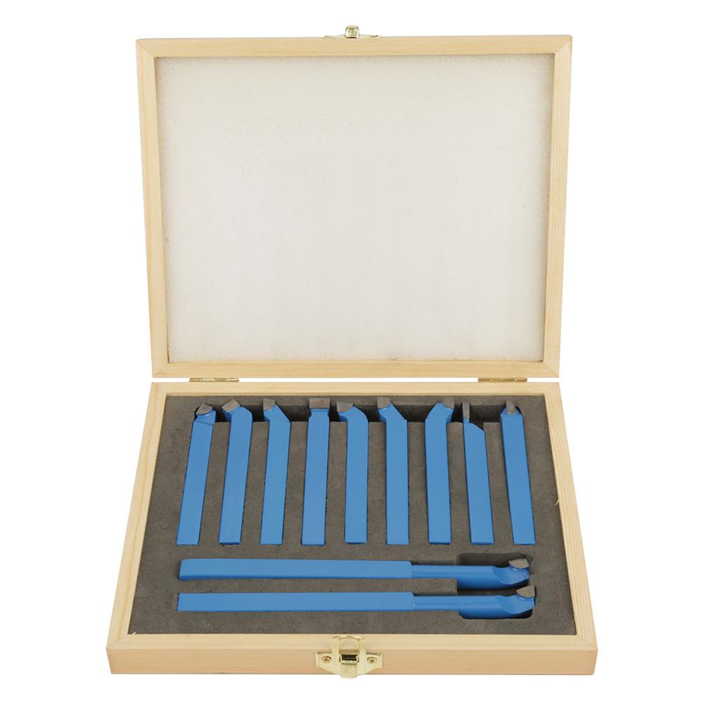 11Pcs 8*8mm Lathe Tools Carbide Tipped Welding Milling Cutting Turning Tool Set