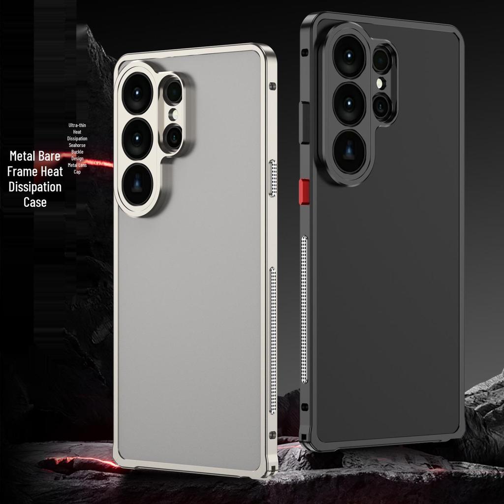 Samsung S26 Ultra Cooling Frame Case with Metal Buckle and Lens for S25U & S24