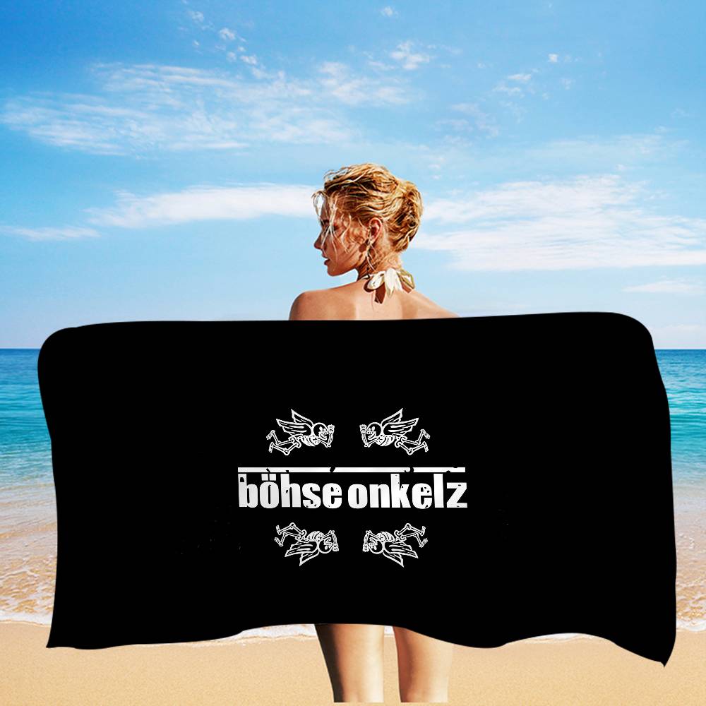 Bohse Onkelz Logo Badetuch Mikrofaser Weich Wasserabsorbierend Atmungsaktiv Für Mädchen Kinder Dekorativ Cartoon Strandtuch