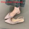 Fashion Womens Pu Flat Sandals With Pointed Tips And Solid Color Design For Summer Casual Comfort